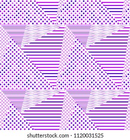 Geometric abstract pattern. Graphic design. Seamless vector background in purple tones