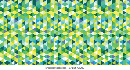 Patrón Abstractas geométrico con triángulos verdes, azules y amarillos