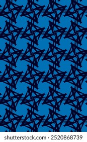 Geometric abstract pattern grunge rough seamless pattern. navy black triangle, dark blue background. Staggered formation, movement and depth. Fabric, wallpaper, packaging, modern art print, textile.