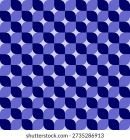 Geometric abstract pattern of interlocking rounded squares in shades of blue and purple for graphic design