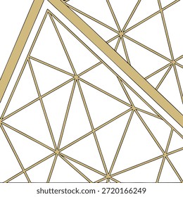 Patrón Abstractas geométrico con líneas doradas que se cruzan sobre fondo blanco Ilustración vectorial