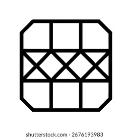 Padrão geométrico abstrato de linhas de interseção e quadrados silhueta de design decorativo