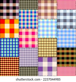 Geometric abstract pattern. Intersection patchwork plaid style