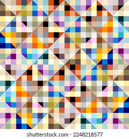 Geometric abstract pattern. Intersection patchwork plaid style