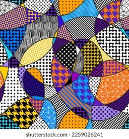 Geometric abstract pattern. Intersection patchwork plaid style
