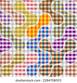 Geometric abstract pattern. Intersection patchwork plaid style