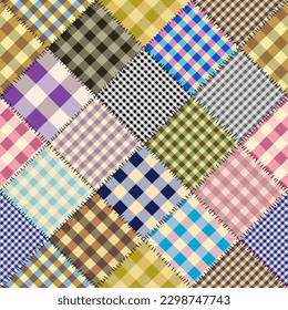 Geometric abstract pattern. Intersection patchwork plaid style