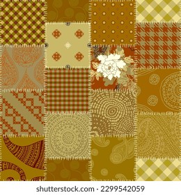 Geometric abstract pattern. Intersection patchwork plaid style