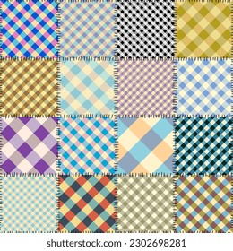 Geometric abstract pattern. Intersection patchwork plaid style