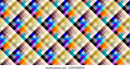 Geometric abstract pattern. Intersection patchwork plaid style