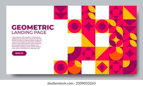 Geometric abstract pattern landing page design