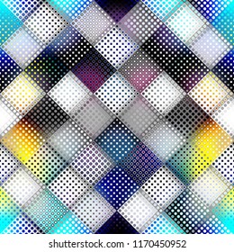 Geometric abstract pattern in low poly pixel art style. Polka dot pattern on low poly background. Vector image.