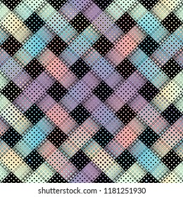 Geometric abstract pattern in low poly pixel art style. Polka dot pattern on low poly background. Vector image.