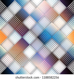 Geometric abstract pattern in low poly pixel art style. Polka dot pattern on low poly background. Vector image.