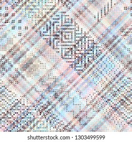 Geometric abstract pattern in low poly pixel art style. Polka dot pattern on low poly background. Vector image.