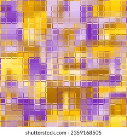 Geometric abstract pattern in low poly style. Tileable image. Small squares with glass effect. Glass mosaic pattern.