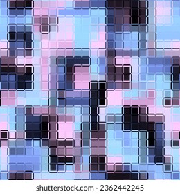 Geometric abstract pattern in low poly style. Tileable image. Small squares with glass effect. Glass mosaic pattern.