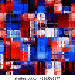 Geometric abstract pattern in low poly style. Tileable image. Small squares with glass effect. Glass mosaic pattern.