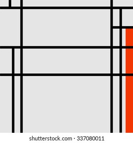  geometric abstract pattern monochrome - dirty white, black and red.
