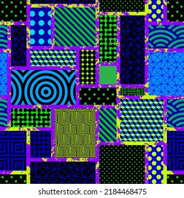 Geometric abstract pattern in patchwork style. Vector background