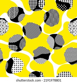 Geometric abstract pattern in patchwork style. Seamless vector