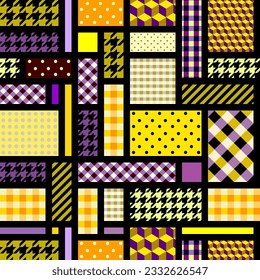 Geometric abstract pattern patchwork style. Seamless Vector image.