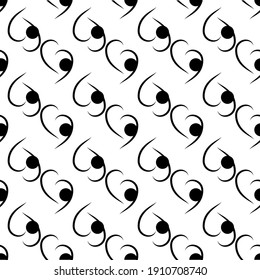 Geometric abstract pattern with polka on wavy line. Fashion graphic design. Modern stylish texture. Monochrome template for prints, textiles, wrapping, wallpaper, banner, business. Vector illustration