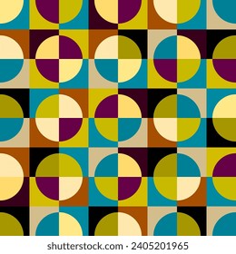 Geometric abstract pattern retro style. Seamless vector pattern.