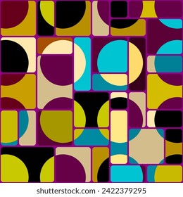 Geometric abstract pattern retro style. Seamless vector pattern.