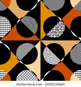 Geometric abstract pattern retro style. Seamless vector pattern.