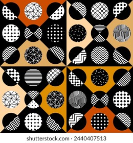 Geometric abstract pattern retro style. Seamless vector pattern.
