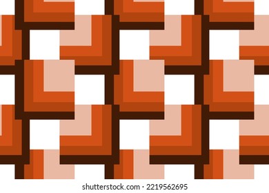 Geometric abstract pattern seamless. Brown and orange color with square. Style design for banners, books, brochures, templates for notebook. For fabric, clothing, papers. Vector illustration.