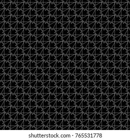 Geometric abstract pattern. Seamless sacred geometry background. Dark black and white texture. Graphic modern pattern. Vector.