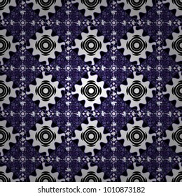 Geometric abstract pattern. Seamless geometric vector pattern. Modern ornament with black, white and violet elements.