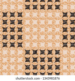 The geometric abstract pattern. Seamless vector background. Dark blue and gold texture. Graphic modern pattern - Vector