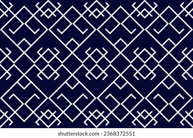 Geometric abstract pattern, seamless vector background, dark blue and white texture, modern graphic pattern.