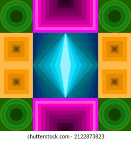 Patrón geométrico abstracto con formas simples y paleta colorida. Composición de patrones geométricos simples, mejor uso en papel pintado, póster, impresión textil y diseño de decoración