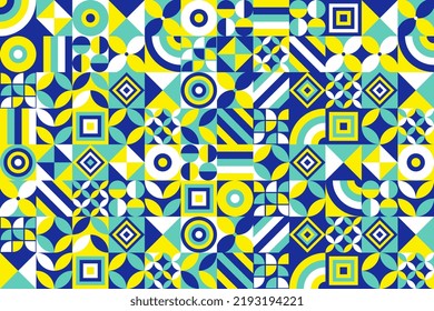 Geometric abstract pattern with simple shapes. Simple composition for web design, branding, invitations, posters, textiles, wallpaper and covers. Stock vector illustration.