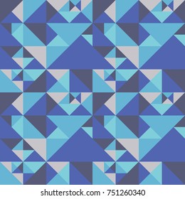 Geometric abstract pattern with triangles. Blue tones 
