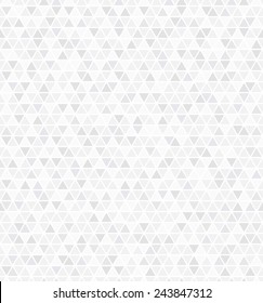 Geometric abstract pattern of triangles and rhombuses. Seamless vector background. Gray and white texture.