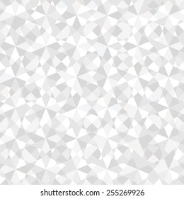 Geometric abstract pattern of triangles and rhombuses. Seamless vector background. Gray and white texture.