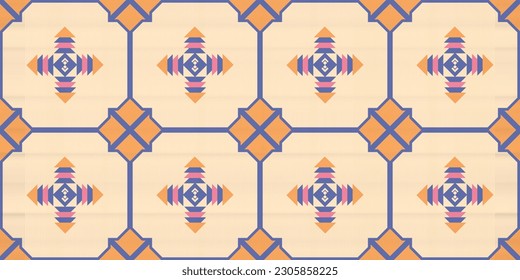 Geometric abstract pattern in tribal style seamless pattern. Southwestern ethnic decoration style, for printing on blankets, bandanas, rugs or design texture.