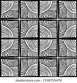 Geometric abstract pattern vector with tribal black and white. Awesome ethnic illustration for fashion print and wrapping textile.