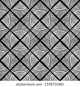 Geometric abstract pattern vector with tribal black and white. Awesome ethnic illustration for fashion print and wrapping textile.