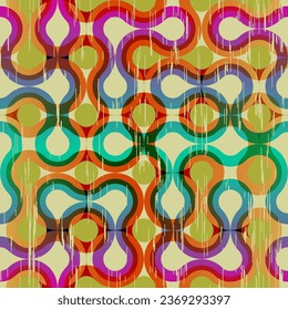 Geometric abstract pattern. Geometric vintage risograph style. Vector image.