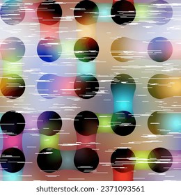 Geometric abstract pattern. Geometric vintage risograph style. Vector image.