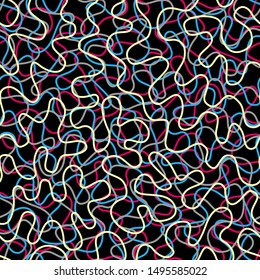 Geometric abstract pattern with a wavy elements. Seamless vector image.