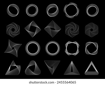 Geometric abstract patterns. Set of vector abstract geometric shapes. Vector	
