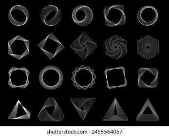 Geometric abstract patterns. Set of vector abstract geometric shapes. Vector	

