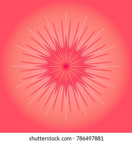 Geometric abstract pink flower. Vector illustration.